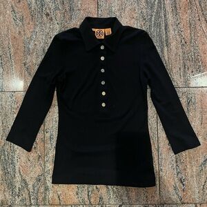 Tory Burch polo top Woman’s sz S black classic shirt